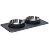 Image de Karlie Dex 522624 Set de Vaisselle en Silicone en INOX Noir 700 ML 2 x 350 ML