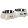 Image de Karlie Yaren Gamelle pour Chat Beige/Gris Clair 2 x 220 ML 27 x 14 x 5 cm 440 ML