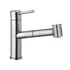 Image de Kludi STEEL Mitigeur de cuisine pivotant, avec douchette extractible, 44851F860,