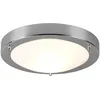 Image de TRIO, Plafonnier, Condus 1xE27, max.60,0 W Verre opale, Blanc, Corps: metal, Chrome Ø:31,5cm, H:8,0cm IP44