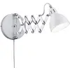 Image de Reality, Applique, Scissor 1xE14, max.28,0 W metal, blanc mat, Corps: metal, Chrome Ø:15,0cm, P:53,0cm IP20,Interrupteur de cordon,Montage au mur