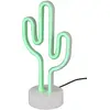 Image de Reality Leuchten R55220101 Cactus Lampe de table à LED avec pied en plastique blanc et LED 1,8 W Vert