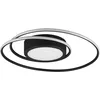 Image de Trio, Plafonnier, Yava incl. 1 x LED,SMD,56,0 Watt,2700-6000K,6800 Lm. Corps: Métal, noir mat Ø:60,0cm, H:7,0cm
