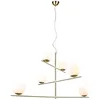 Image de Trio, Suspension, Pure 6xE14, max.28,0 W Verre, Blanc, Corps: Métal, Laiton mat L:115,0cm, L:80,0cm, H:150,0cm Pivotant,IP20,Sans illuminant,Réglable en hauteur
