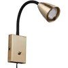 Image de TRIO, Applique, Wanda 1xGU10, max.10,0 W Corps: Métal, Laiton mat L:8,5cm, H:23,5cm, P:22,0cm Interrupteur,Flexible,Montage au mur,IP20,Sans illuminant,FLEXConnect