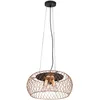 Image de Trio, Suspension, Tamil 3xE27, max.40,0 W Métal, noir mat, Corps: Métal, Laiton mat Ø:50,0cm, H:150,0cm IP20,Sans illuminant,Réglable en hauteur