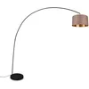 Image de Trio Lampadaire Mansur 419200141, métal noir mat, abat-jour taupe/doré, sauf 1x E27
