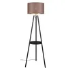 Image de Reality Leuchten Lampadaire Colette R41561032, métal noir mat, abat-jour taupe/doré, excl. 1x E27