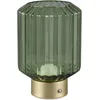 Image de Reality Leuchten R57761115 Lord R57761115 Lampe de table à 4 LED tactiles en métal laiton mat et verre vert 1,5 W