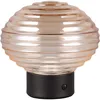 Image de Reality Leuchten R57771113 Earl R57771113 Lampe de table à LED avec 4 touches tactiles en métal noir mat et verre ambre 1,5 W