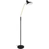 Image de Trio Leuchten Lampadaire TRAVELLER 463400180, Métal Noir mat/laiton, excl. 1x E27