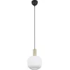 Image de Trio Leuchten Suspension DIVA 319800108, Métal Laiton/Noir mat, Verre Blanc, excl. 1x E27