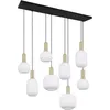 Image de Trio Leuchten Suspension DIVA 319800808, Métal Laiton/Noir mat, Verre Blanc, excl. 8x E27