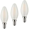 Image de Müller-Licht 400292 Set A + + Ensemble de 3 Rétro Forme de bougie LED équivalent 40 W, verre, 4 W, E14, argent, 3,5 x 3,5 x 10 cm