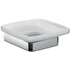 Image de EMCO Trend 023000100 Porte-Savon en Verre satiné avec Support chromé pour Savon à Main + Savon à Noyau Largeur 120 mm