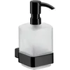 Image de Emco Loft 52113301 Distributeur de Savon Liquide (tête de Pompe en Plastique Noir, récipient en Verre Cristal satiné, Hauteur 160 mm, Largeur 70 mm), Normal
