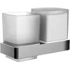 Image de emco Loft Double Porte-gobelet en Verre, gobelet à Brosse à Dents chromé, Accessoire de Salle de Bain Moderne, élégant, Pratique comme Accessoire de Douche