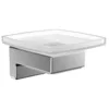 Image de emco Cue Porte-Savon, Support de Savon Mural Intemporel à Coller ou à Visser, en Métal Chromé et Verre Cristallin Satiné, Fixation sans Perçage ou avec Vis