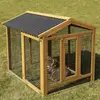 Image de Kerbl Pet Enclos extérieur Appartment Pro, clapier pour Lapins, clapier pour rongeurs, 115x85x90cm, Bois Verni, Toit Robuste, Cadre métallique au Sol, Grande Porte