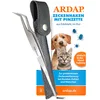 Image de ARDAP Pince à tiques et crochet - 2 en 1 - En acier inoxydable - Dans un étui en cuir - Élimination facile et efficace des tiques - Pince de qualité supérieure pour chiens, chats et humains