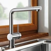 Image de Blanco Linus Mitigeur de cuisine à installer sous une fenêtre, basse pression, pivotant, 514277,