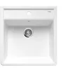 Image de BLANCO PANOR 60 | Céramique blanc cristal brillant | Type de montage : montage par le haut | Pour armoires inférieures de 60 cm de large | Grand volume de bassin | Surface facile à nettoyer | Un trou