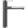 Image de Blanco 518804 Linee-S - Grey of The Rock Robinet d'évier de cuisine avec bec extractible Rock/chrome-518804, Felsgrau/Chrom, Schlauchbrause