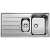 Image de BLANCO LEMIS 6 S-IF   Évier de Cuisine en Inox pour Meubles Bas de 60 cm de Large   Cuve à Fond Plat IF et Bac à Restes   523033