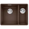 Image de BLANCO SUBLINE 340/160-F   Évier de Cuisine Double Affleurant Pour Meubles Bas de 60 cm de Large   SILGRANIT   Marron   523573