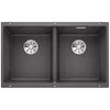 Image de BLANCO SUBLINE 350/350 U   Évier de Cuisine Double Sous Plan pour Meubles Bas de 80 cm de Large   SILGRANIT   Gris   523575