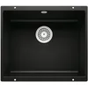 Image de BLANCO ROTAN 500-U Évier en granit noir en SILGRANIT noir Type de montage : sous meuble bas de 60 cm de large Grand volume pour une utilisation optimale Surface facile à nettoyer