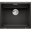Image de BLANCO SUBLINE 500-U | Évier en granit noir en SILGRANIT noir | Type de montage : sous plan | pour armoires inférieures de 60 cm de large | Forme de bassin 2 en 1 : deux bacs, une découpe et une seule
