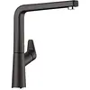 Image de BLANCO AVONA-S Robinet de cuisine en silgranit noir haute pression avec tuyau extractible Clapet anti-retour Cartouche céramique Qualité d'eau garantie et économie d'eau
