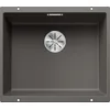 Image de BLANCO SUBLINE 500-U | Évier en granit SILGRANIT gris volcanique | Type de montage : sous plan | pour armoires inférieures de 60 cm de large | Forme de bassin 2 en 1 : deux bacs, une découpe et une