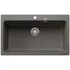 Image de BLANCO NAYA XL 9 SILGRANIT Gris volcanique Type d'encastrement : encastrement par le haut, sans commande d'écoulement, meuble bas de 90 cm, grand volume de bassin pour une utilisation optimale,