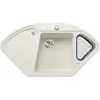Image de BLANCO Delta II Évier en granit blanc doux Silgranit Type de montage : montage par le haut, bac principal à gauche, pour armoires inférieures de 80 cm de large, évier d'angle, disposition ergonomique