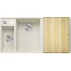 Image de BLANCO AXIA III 6 S-F 527047, SILGRANIT BLANC SOFT BAIN GAUCHE AVEC Planche à découper en bois