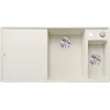 Image de BLANCO AXIA III 6 S-F, SILGRANIT blanc doux, type d'encastrement : fond à plat, bac principal à droite, avec planche à découper en bois, meuble bas de 60 cm, grand cuve, surface facile à nettoyer