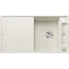 Image de BLANCO AXIA III 5 S-F, SILGRANIT blanc doux, type d'encastrement : affleurant, réversible, avec planche à découper en verre, meuble bas de 50 cm, grand bac et surface facile à nettoyer