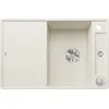 Image de BLANCO AXIA III 45 S-F, SILGRANIT blanc doux, type d'encastrement : affleurant, réversible, avec planche à découper en bois, meuble bas de 45 cm, grand bac et surface facile à nettoyer