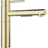 Image de BLANCO ALTA-S II Robinet de cuisine en or satiné haute pression avec tuyau extractible Clapet anti-retour Cartouche en céramique Qualité d'eau garantie et économie d'eau