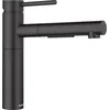 Image de BLANCO ALTA-S II Robinet de cuisine en silgranit noir haute pression avec tuyau extractible clapet anti-retour Cartouche en céramique Qualité d'eau garantie et économie d'eau