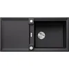 Image de BLANCO ADIRA XL 6 S-F Évier en granit noir en silgranit noir Type de montage : affleurant, réversible, pour armoires inférieures de 60 cm de large, grand bassin, surface facile à nettoyer