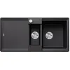 Image de BLANCO ADIRA 6 S-F, SILGRANIT Noir, Type d'encastrement : affleurant, réversible, avec commande d'évacuation, avec accessoires, grand bac et surface facile à nettoyer