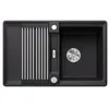 Image de BLANCO ADIRA 45 S-F, SILGRANIT Noir, Type d'encastrement : affleurant, réversible, avec commande d'évacuation, avec accessoires, grand bac de 45 cm, surface facile à nettoyer