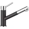 Image de BLANCO KANO-S Robinet de cuisine en silgranit/chromé Basse pression Avec tuyau extractible Clapet anti-retour Cartouche en céramique Qualité de l'eau et économie d'eau 5,5 x 24,6 x 19,1 cm