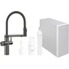 Image de BLANCO CHOICE Icona Robinet de cuisine en acier inoxydable satiné dark steel Robinet multifonction tout-en-un Eau froide calme, moyenne, pétillante et bouillante Avec application pour personnaliser