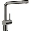 Image de BLANCO LINUS Robinet de cuisine en acier satiné foncé haute pression Clapet anti-retour Cartouche en céramique Qualité d'eau garantie et économie d'eau