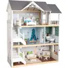 Image de Small Foot Maison de poupée Villa en Bois 3 étages, façade Ouverte et vaste mobilier, dès 3 Ans, 11802, Gris