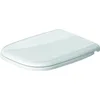 Image de Duravit Abattant WC D-Code, Abattant Toilette en Uréa-Duroplast, Couvercle de Toilette avec Charnières en Acier Inoxydable, Blanc